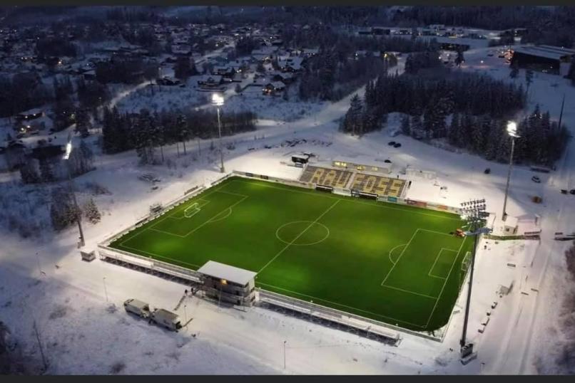Heated sport field in Norway