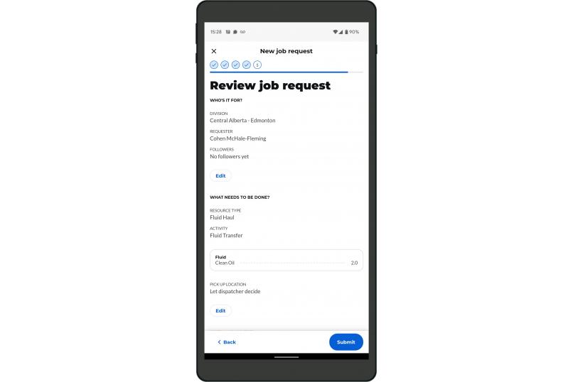 Job Request, Review, Mobile App